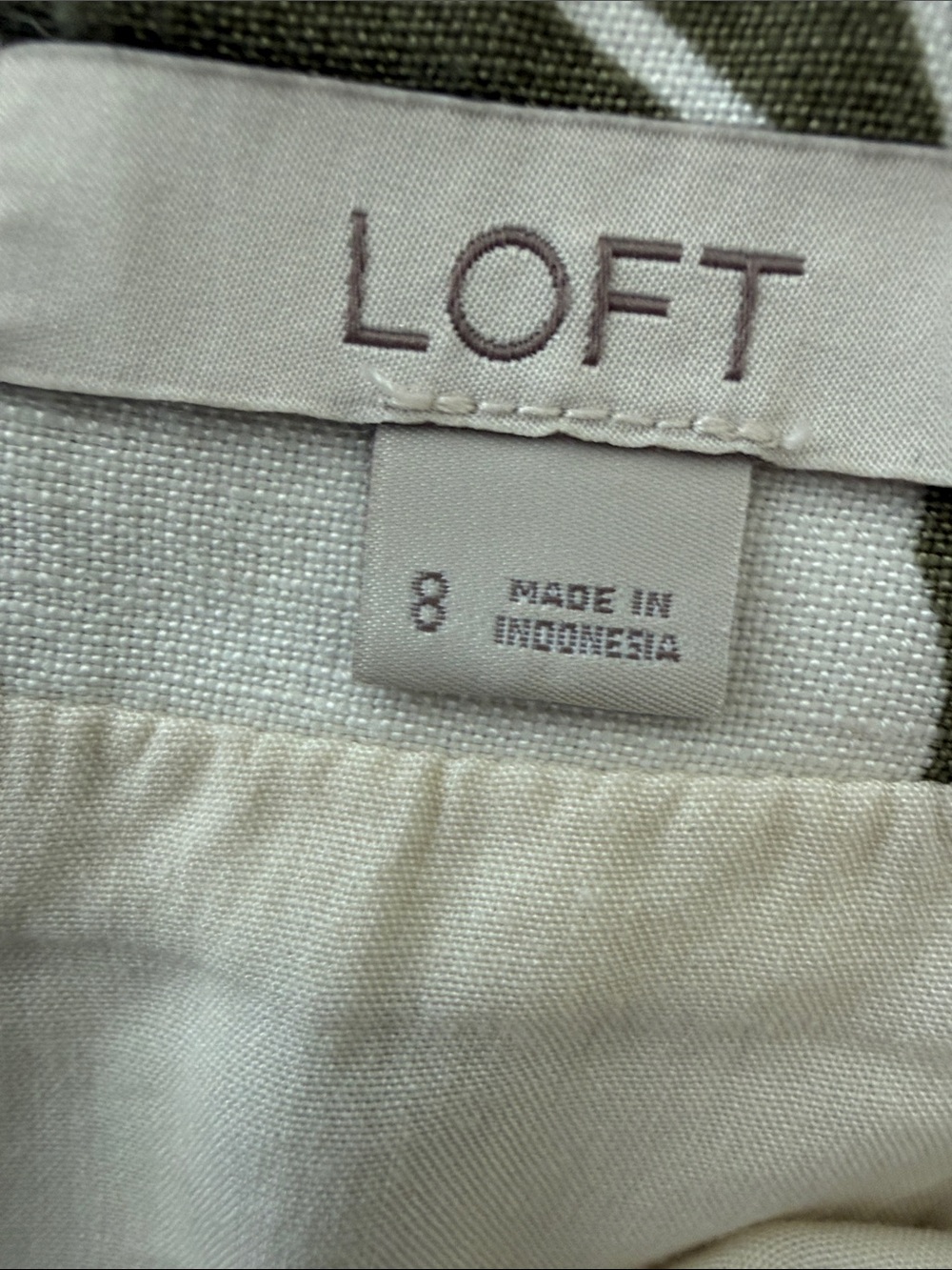 LOFT Olive and White Botanical Tie-Wrap Mini Skirt - Picture 4 of 5